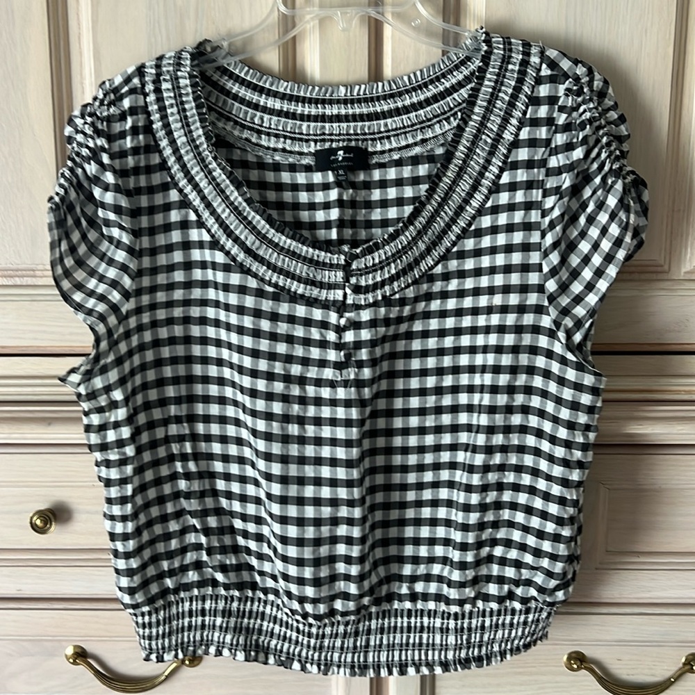 7 For All Mankind Black and White Blouse
